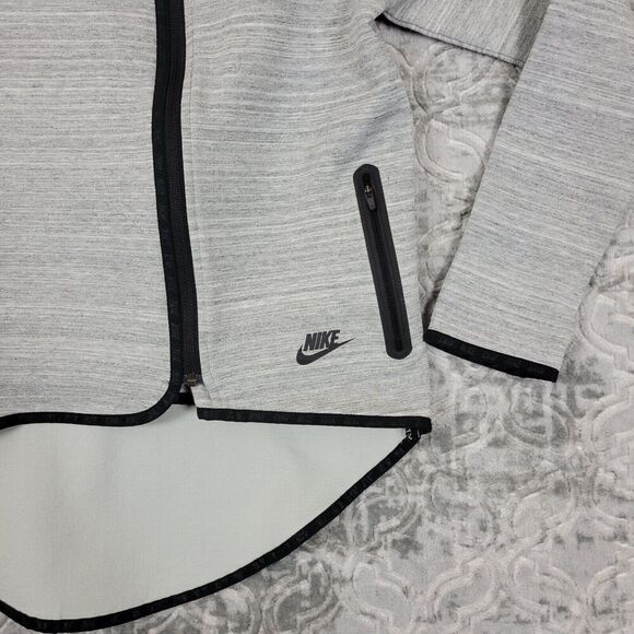 Nike Tech Fleece Hoodie Womens Medium Gray Active Sport Thumbholes 655765-063 - Picture 5 of 12